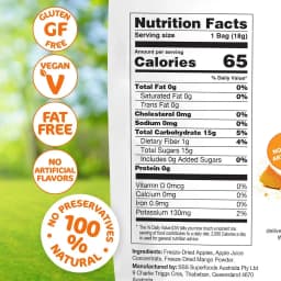 Thumbnail Táo sấy giòn vị xoài Gina’s Table Úc 18g - Bổ sung vitamin C - Ăn vặt văn phòng - Trái cây sấy Úc 3