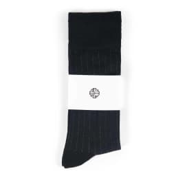 Thumbnail Tất Cổ Cao Mang Giày Tây, Màu Đen, Xanh Navy, Sọc Dọc - Cotton Co Giãn Thấm Hút Tốt - Thương Hiệu Be Classy 1