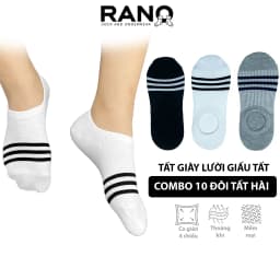 Thumbnail tất cổ lười hài giấu giày nam nữ cao cấp RANO chống tuột phối sọc không hôi chân CB_LUOI3SOC 1