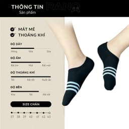 Thumbnail tất cổ lười hài giấu giày nam nữ cao cấp RANO chống tuột phối sọc không hôi chân CB_LUOI3SOC 3