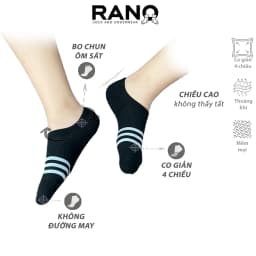 Thumbnail tất cổ lười hài giấu giày nam nữ cao cấp RANO chống tuột phối sọc không hôi chân CB_LUOI3SOC 4