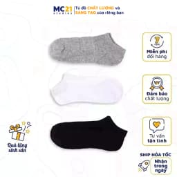 Thumbnail Tất cổ ngắn nam nữ MC21.STUDIOS trơn chất vải mềm thoáng khí unisex nam nữ vớ phong cách Hàn Quốc S2904 1