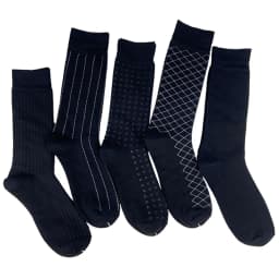 Thumbnail Tất Giày Tây Đen Cổ Cao 30-32cm Họa Tiết trắng RANO Cotton Mềm Mại Thoáng Khí Khử Mùi - CBCAO26CM 1
