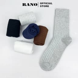 Thumbnail Tất nam cổ cao 20 cm gân trơn giày tây cotton cao cấp RANO thoáng khí khử mùi nhiều màu trắng xám nâu xanh đen 1