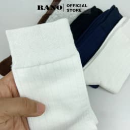 Thumbnail Tất nam cổ cao 20 cm gân trơn giày tây cotton cao cấp RANO thoáng khí khử mùi nhiều màu trắng xám nâu xanh đen 3