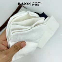 Thumbnail Tất nam cổ cao 20 cm gân trơn giày tây cotton cao cấp RANO thoáng khí khử mùi nhiều màu trắng xám nâu xanh đen 4