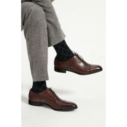 Thumbnail Tất nam cổ dài Fttleather họa tiết đan chéo 2 màu vải Bamboo co dãn thoáng khí chống mùi hôi 4