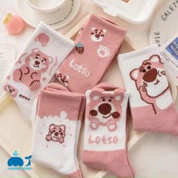 Thumbnail Tất nữ cổ cao Laboon chất vải cotton freesize co giản mềm mịn họa tiết kiểu dáng kute 4
