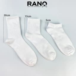 Thumbnail Tất Vớ Cổ Cao Trơn Đen Trắng Cao 18-20cm Unisex RANO Cotton Êm Ái Dày Dặn Thoáng Khí TRON_10 3