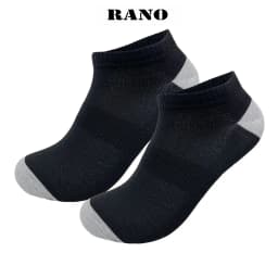 Thumbnail Tất vớ nam cổ ngắn thấp trên mắt cá phối gót thoáng khí cotton cao cấp nhiều màu khử mùi xuất xịn hàng hiệu RANO 2