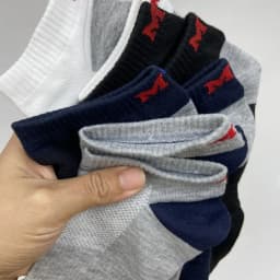 Thumbnail Tất vớ nam cổ ngắn thấp trên mắt cá phối gót thoáng khí cotton cao cấp nhiều màu khử mùi xuất xịn hàng hiệu RANO 4