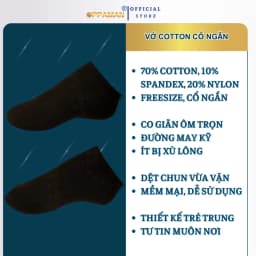 Thumbnail Tất vớ nam cổ ngắn vớ đen nam tất nam trơn basic đen vải cotton thoáng khí chống mùi OVT3 OPPAMAN 1