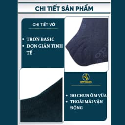 Thumbnail Tất vớ nam cổ ngắn vớ đen nam tất nam trơn basic đen vải cotton thoáng khí chống mùi OVT3 OPPAMAN 3