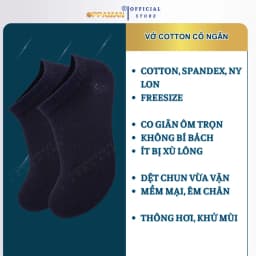 Thumbnail Tất vớ nam nữ cổ ngắn cao cấp trơn vớ nam đen vớ thể thao cotton thun khử mùi hôi OVT5 OPPAMAN 1