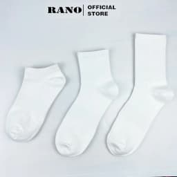 Thumbnail Tất vớ nam nữ cổ thấp trung cao trơn màu đen trắng BAsic Hàng Hiệu RANO Phong Cách Unisex Hàn Quốc TRON_TRUNG 1