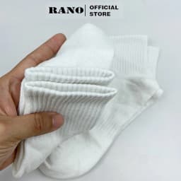 Thumbnail Tất vớ nam nữ cổ thấp trung cao trơn màu đen trắng BAsic Hàng Hiệu RANO Phong Cách Unisex Hàn Quốc TRON_TRUNG 2