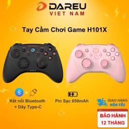 Thumbnail Tay cầm game Dareu H101X Hồng / Đen không dây ( Pin sạc 650mAh, Bluetooth 5.0 ,Dây Type-C ) 1