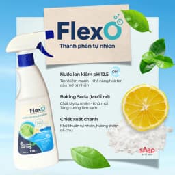 Thumbnail Tẩy Rửa Đa Năng FlexO ion Kiềm pH 12.5_Siêu Sạch Mọi Vết Bẩn_Chai 530ml [Snap Kitchen] 3