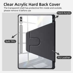 Thumbnail Tbtic 720° Xoay Acrylic Cho Samsung Tab Ốp Lưng S10 A9 S9 S8 S7 Plus 11 FE 10.9 12.4 8.7 A8 10.5 X206 S6 Lite 10.4 P620 P610 P615 P613 Da Lật Có Thể Xoay Được Có Thể Điều Chỉnh 3