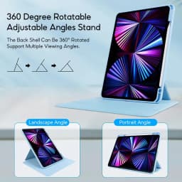 Thumbnail Tbtic Cho iPad Ốp Lưng Air 7 M3 2025 6 Pro 11 2024 Air 5 4 10.9 11th A16 10th 9th 8th Gen 7th 10.2 Mini 6 Ốp Lưng Có Giá Đỡ Bút Chì 720° Xoay 2