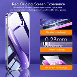 Thumbnail Tbtic Cho iPhone 16 15 14 13 12 11 Pro Max Plus XR X Xs Bảo Vệ Màn Hình Kính Cường Lực HD Matte Bảo Mật Ánh Sáng Xanh Với Tự Động Căn Chỉnh Dễ Dàng Lắp Đặt Bảo Vệ Toàn Diện 4