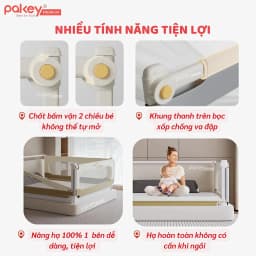 Thumbnail Thanh Chắn Giường Gấp Gọn PAKEY NK01 Không Cần Lắp Ráp, Chốt Khóa Vặn An Toàn Cho Bé - Bảo Hành Trọn Đời 2