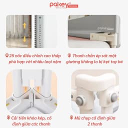 Thumbnail Thanh Chắn Giường Gấp Gọn PAKEY NK01 Không Cần Lắp Ráp, Chốt Khóa Vặn An Toàn Cho Bé - Bảo Hành Trọn Đời 3