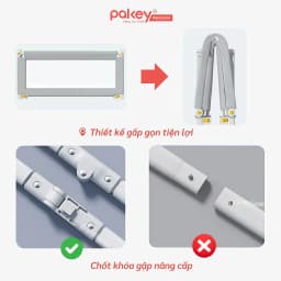 Thumbnail Thanh Chắn Giường Gấp Gọn PAKEY NK01 Không Cần Lắp Ráp, Chốt Khóa Vặn An Toàn Cho Bé - Bảo Hành Trọn Đời 4