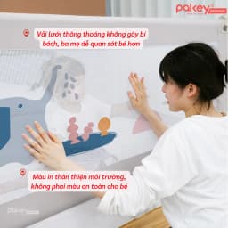 Thumbnail Thanh Chắn Giường PAKEY Premium SV1 Kèm Túi Đựng Đồ,  Khung Dày Dặn Có Bọc Xốp An Toàn Cho Bé 4