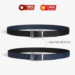 Thumbnail Thắt Lưng Da Thật Đầu Xoay LAGOM - Dây 2 màu Taiga Navy - Đen 1