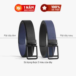 Thumbnail Thắt Lưng Da Thật Đầu Xoay LAGOM - Dây 2 màu Taiga Navy - Đen 2