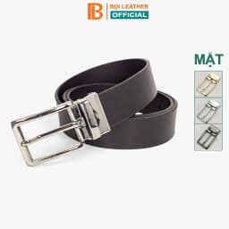 Thumbnail Thắt lưng nam Bụi Leather L112 da bò nguyên tấm-màu đen khóa cài 1