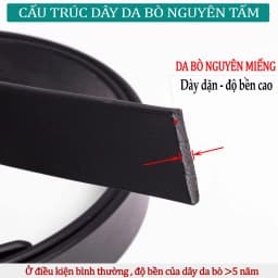 Thumbnail Thắt lưng nam Bụi Leather L112 da bò nguyên tấm-màu đen khóa cài 4