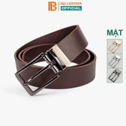 Thumbnail Thắt lưng nam da bò nguyên tấm Bụi leather - L113, màu nâu, khóa cài bằng thép không gỉ, BH 12 tháng 1
