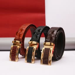 Thumbnail Thắt lưng nam FTT Leather da cá sấu loai dây liền 3.5cm nguyên bản, cam kết da thật 100% 1