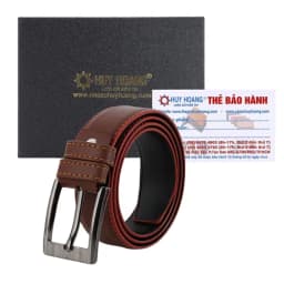 Thumbnail Thắt lưng nam may viền màu bò, đen, nâu HP4001-02-03-04-05-06 4
