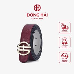 Thumbnail Thắt Lưng Nịt Da Nữ Đông Hải Khóa Logo Kim Loại Đầu Khóa Random Vàng Bóng và Xám - PH04 1