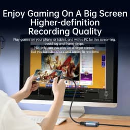 Thumbnail Thẻ ghi Video Llano Thẻ ghi Video 2 trong 1 USB C 3.0 HDMI sang USB C Ghi Video âm thanh ở 1080P @ 60Hz 2K @ 30Hz để giảng dạy Phát sóng trò chơi Hội nghị Video phát trực tuyến 2