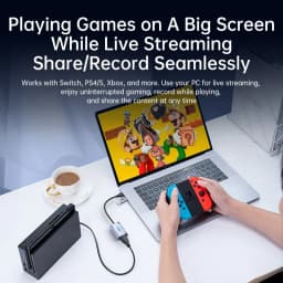 Thumbnail Thẻ ghi Video Llano Thẻ ghi Video 2 trong 1 USB C 3.0 HDMI sang USB C Ghi Video âm thanh ở 1080P @ 60Hz 2K @ 30Hz để giảng dạy Phát sóng trò chơi Hội nghị Video phát trực tuyến 4