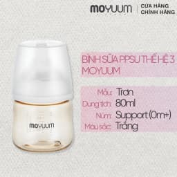 Thumbnail Thế hệ 3 - Bình sữa PPSU Moyuum - Mẫu trơn - 80ml - Kèm núm support (0m+) 1