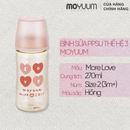 Thumbnail Thế hệ 3 - Bình sữa PPSU Moyuum - Mẫu tim - 270ml - Kèm núm 2 (3m+) 1