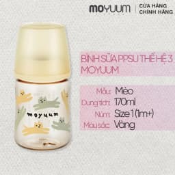 Thumbnail Thế hệ 3 - Bình sữa PPSU Moyuum - Mẫu mèo - 170ml - Kèm núm 1 (1m+) 1