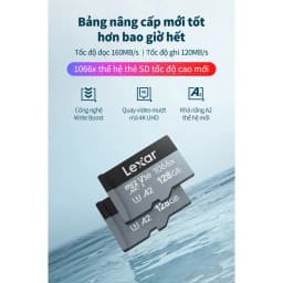 Thumbnail Thẻ nhớ Lexar 64GB 128GB tương thích với GoPro Hero13/12/11/10/9 Black 1066x SDXC V30 UHS-I A2 U3 3
