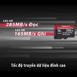 Thumbnail Thẻ nhớ micSDXC Kingston Canvas React Plus 128GB 300mbs/260mbs quay video UHS-II 4K/8K, Flycam HD MLPMR2/128GB 4