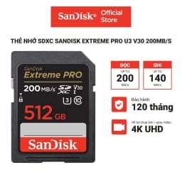 Thumbnail Thẻ nhớ SDXC SanDisk Extreme Pro U3 V30 512GB 200MB/s SDSDXXD-512G-GN4IN 1