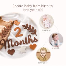Thumbnail Thẻ thông báo cho bé sơ sinh Ghi dấu cột mốc Không dệt Đạo cụ ảnh hàng tháng 3