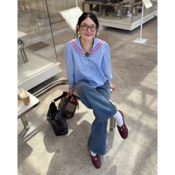 Thumbnail TheBlueTshirt - Áo kiểu kẻ sọc caro cổ thuỷ thủ viền ren zigzag cho nữ - School Girl Shirt - Women 2