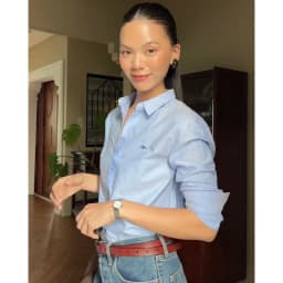 Thumbnail TheBlueTshirt - Áo sơ mi cao cấp tay dài phom regular cho nữ - Blue Oxford 2
