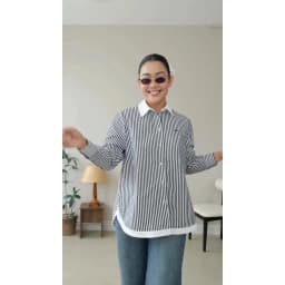 Thumbnail TheBlueTshirt - Áo Sơ Mi Phom Rộng Kiểu Nữ - Modern Arc Oversized Shirt - Women 3
