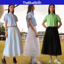 Thumbnail TheBlueTshirt - Chân váy maxi xếp ly xoè dáng dài cho nữ - Boho Maxi Skirt Eco Cotton - Women 1